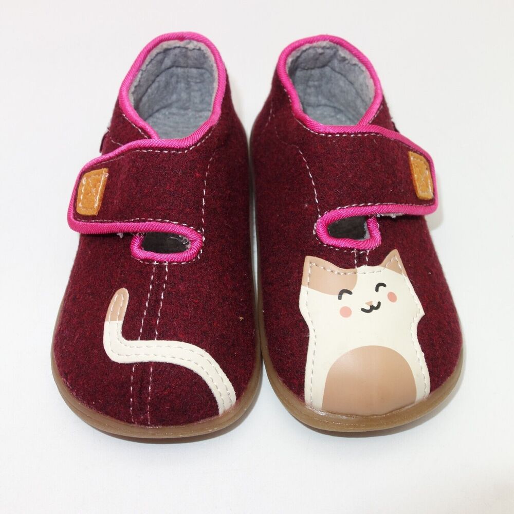 NEW See Kai Run Toddler Girls 6 Cruz Berry Kitty Cat Wool Shoes  Purple Vegan